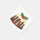 Serviette En Papier Sugar Plum Pudding Holly Noël British Festif (Coin)