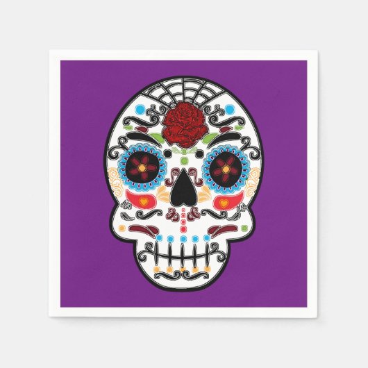 Serviette En Papier Sugar Skeleton Party Mexicaine Espagnol Skeleton (Devant)
