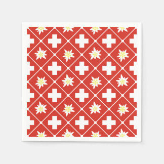 Serviette En Papier Suisse motif Edelweiss