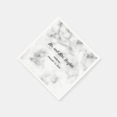 Serviette En Papier Suite Mariage en marbre élégant et intemporel (Coin)