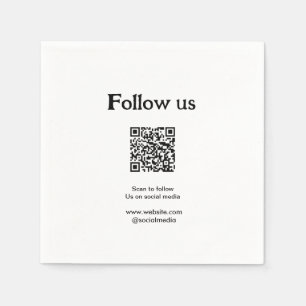 Serviette En Papier Suivez-nous sur les réseaux sociaux, scannez le co