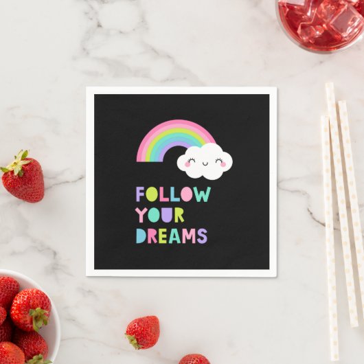 Serviette En Papier Suivez vos rêves Cute Rainbow Cloud (En situation)