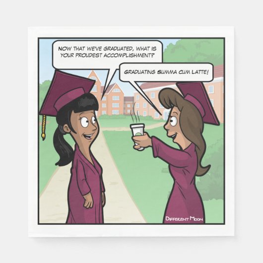 Serviette En Papier Summa Cum Latte Punny Graduation Party Napkins (Devant)