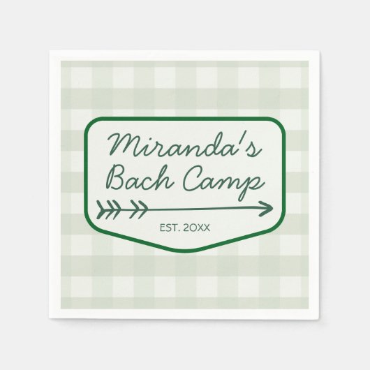 Serviette En Papier Summer Bach Camp En vichy Bachelorette Camping (Devant)