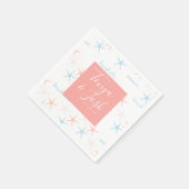 Serviette En Papier Summer Beach Ocean Starfish Abstrait (Coin)