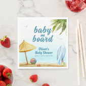 Serviette En Papier Summer Beach Ocean Surboard Baby shower (En situation)