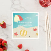 Serviette En Papier Summer Beach Seaside Holiday Texte personnalisé (En situation)
