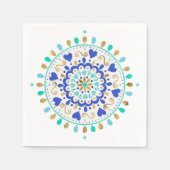 Serviette En Papier Summer Blue Gold Heart Mandala (Devant)