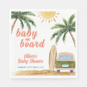 Serviette En Papier Summer Boho Surf Plage Van Baby shower (Devant)