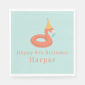 Serviette En Papier summer flamingo float kids birthday pool party (Devant)
