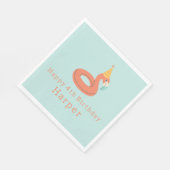 Serviette En Papier summer flamingo float kids birthday pool party (Coin)