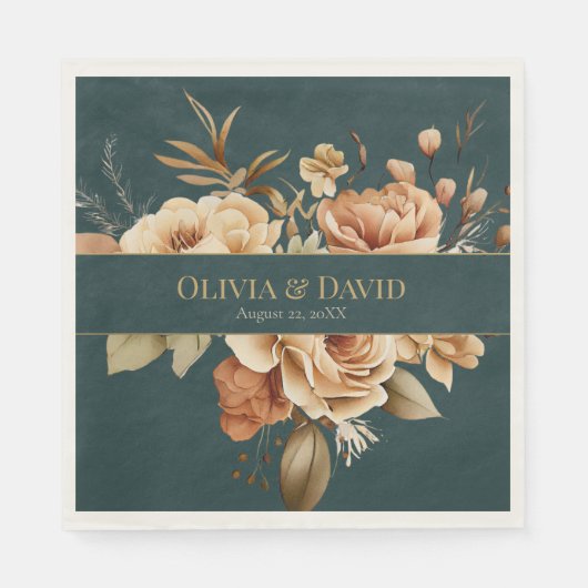 Serviette En Papier Summer Forest Witch Teal Wedding Napkins (Devant)