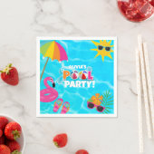 Serviette En Papier Summer Fun Pool Party Nom personnalisé (En situation)