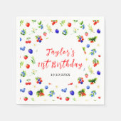 Serviette En Papier Summer Mixed Berries Birthday Party (Devant)