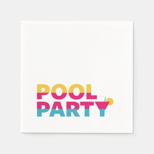 Serviette En Papier Summer Pool Party, Cocktail coloré (Devant)