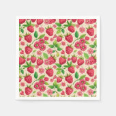 Serviette En Papier Summer Raspberry Garden Botanical Fruit Pattern (Devant)