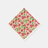 Serviette En Papier Summer Raspberry Garden Botanical Fruit Pattern (Coin)