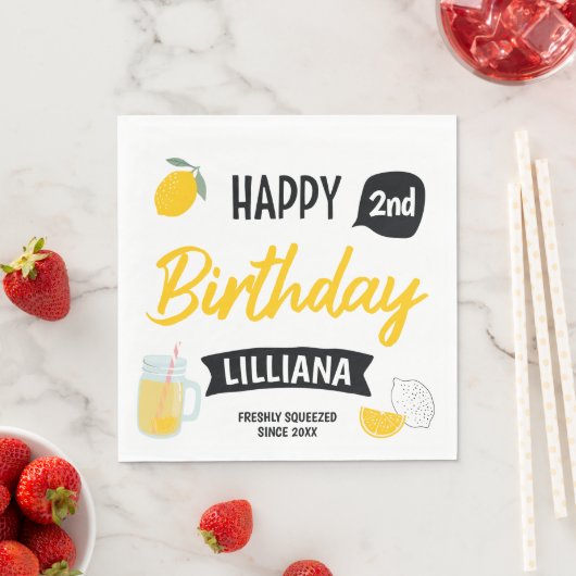 Serviette En Papier Summer Sunshine Lemonade Stand Anniversaire (En situation)