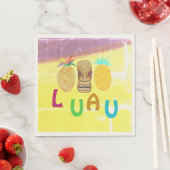 Serviette En Papier Summer Tiki Pineapple Luau (En situation)