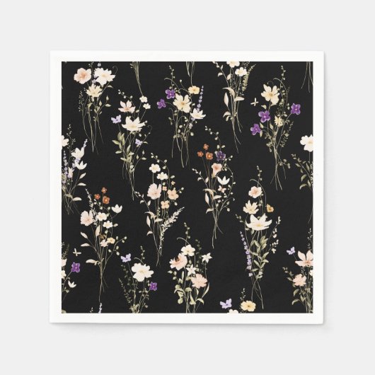 Serviette En Papier Summer Wildflower Bouquets Abstract Design (Devant)