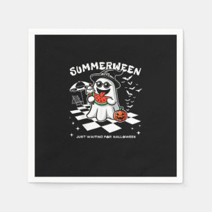 Serviette En Papier Summerween Éffrayant Halloween Vibes d'été Citroui