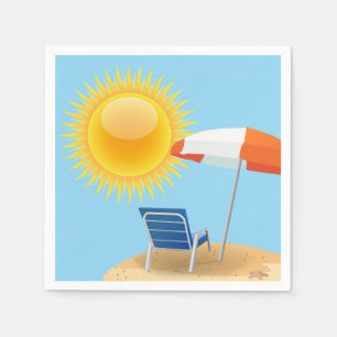 Serviette En Papier Sun et parapluie de plage