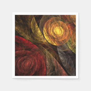 Serviette En Papier Sun Flower Floral Moderne Art Motif Abstrait