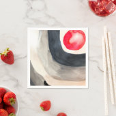 Serviette En Papier Sun gris et noir art moderne abstrait (En situation)