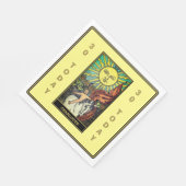 Serviette En Papier Sun Tarot Card Jaune Anniversaire Nom de la fête (Coin)