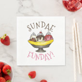 Serviette En Papier SUNDAE FUNDAE Banana Split Ice Cream Social (En situation)