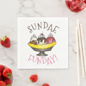 Serviette En Papier SUNDAE FUNDAE Banana Split Ice Cream Social (En situation)