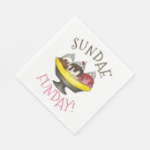 Serviette En Papier SUNDAE FUNDAE Banana Split Ice Cream Social (Coin)