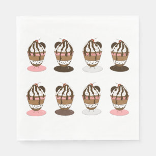 Serviette En Papier Sundaes de crème glacée