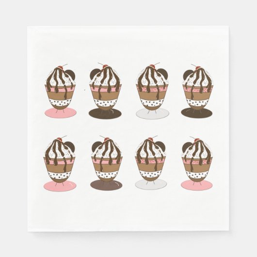 Serviette En Papier Sundaes de crème glacée (Devant)