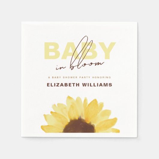 Serviette En Papier Sunflower Baby in Bloom Party (Devant)