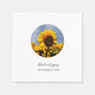 Serviette En Papier Sunflower Blue Sky Rustique Mariage