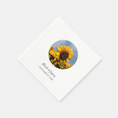 Serviette En Papier Sunflower Blue Sky Rustique Mariage (Coin)