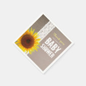 Serviette En Papier Sunflower Burlap & Crochet Lace Baby shower (Coin)