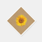 Serviette En Papier Sunflower Burlap Mariage rustique (Coin)