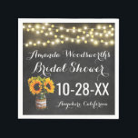 Serviette En Papier Sunflower Chalkboard Pays Fête des mariées rustiqu<br><div class="desc">Sunflower Chalkboard Country Fête des mariées rustique - Designs dispose d'un arrière - plan en bois rustique avec des tournesols aquarelle. Vous pouvez ajouter, supprimer ou modifier le texte de démonstration à ce que vous voulez. Voir la collection de dessins correspondant dans cette page. Le design comprend un arrière -...</div>