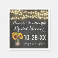 Sunflower Chalkboard Pays Fête des mariées rustiqu