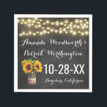 Serviette En Papier Sunflower Chalkboard Pays Mariage rustique<br><div class="desc">Sunflower Chalkboard Country Mariage Rustic Napkins - Designs dispose d'un arrière - plan en bois rustique avec des tournesols aquarelle. Vous pouvez ajouter, supprimer ou modifier le texte de démonstration à ce que vous voulez. Voir la collection complète ci-dessous. Le design comprend un arrière - plan en damier avec des...</div>