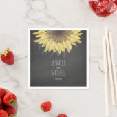 Serviette En Papier Sunflower Chalkboard Russe Mariage (En situation)