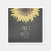 Serviette En Papier Sunflower Chalkboard Russe Mariage (Devant)