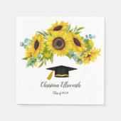 Serviette En Papier Sunflower Class of 2024 Custom Name Graduation (Devant)