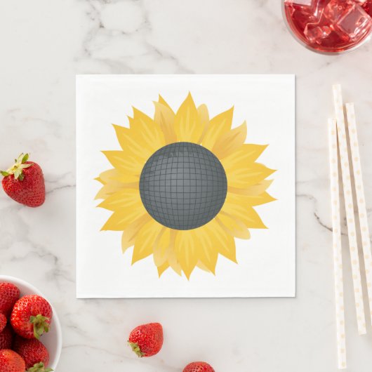 Serviette En Papier Sunflower Disco Ball Retro Party Vibe (En situation)