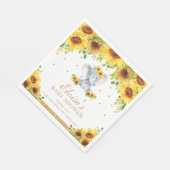 Serviette En Papier Sunflower Elephant Baby shower fête d'anniversaire (Coin)