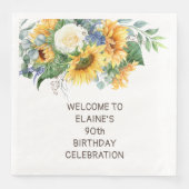 Serviette En Papier Sunflower Eucalyptus 90e anniversaire (Devant)