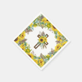 Serviette En Papier Sunflower Eucalyptus Palm Boho Cross Baptism (Coin)