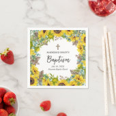Serviette En Papier Sunflower Eucalyptus Palm Boho Square Baptism (En situation)